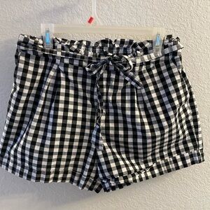 A new day Black and White Gingham Belted Shorts